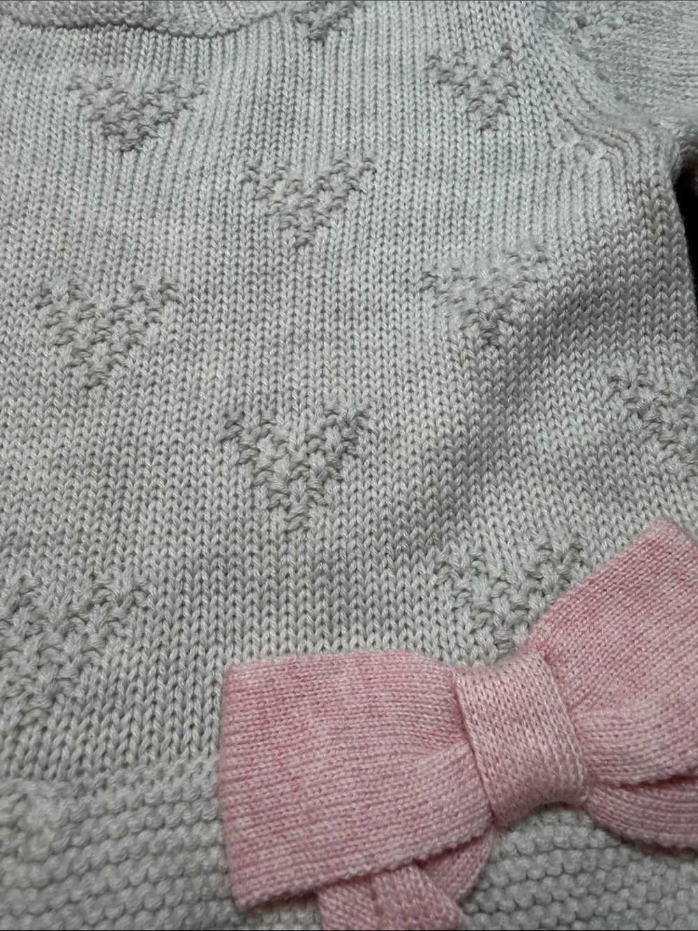 NWT Carter's Gray Tiered Sweater Dress with Pink Bow Accent and Bloomers
